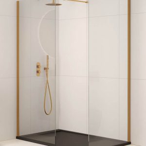 ASPECT 700mm Wetroom Panel - Brushed Gold