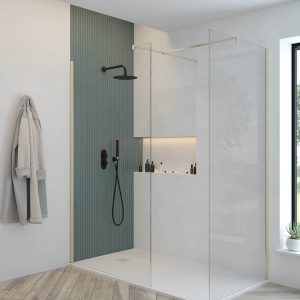 ASPECT 900mm Wetroom Panel - Brushed Nickel