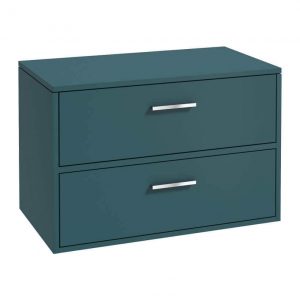 FINLAND 80cm Unit with Counter Top Chrome Handle Matt Ocean Blue