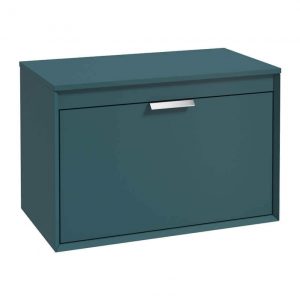 FJORD 80cm Unit with Counter Top Chrome Handle Matt Ocean Blue