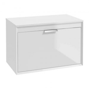 FJORD 80cm Unit with Counter Top Chrome Handle Gloss White