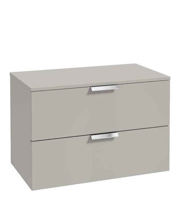  STOCKHOLM 80cm Unit with Counter Top Chrome Handle Matt Arctic Grey