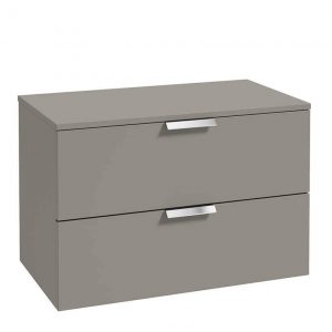 STOCKHOLM 80cm Unit with Counter Top Chrome Handle Matt Khaki