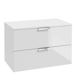STOCKHOLM 80cm Unit with Counter Top Chrome Handle Gloss White