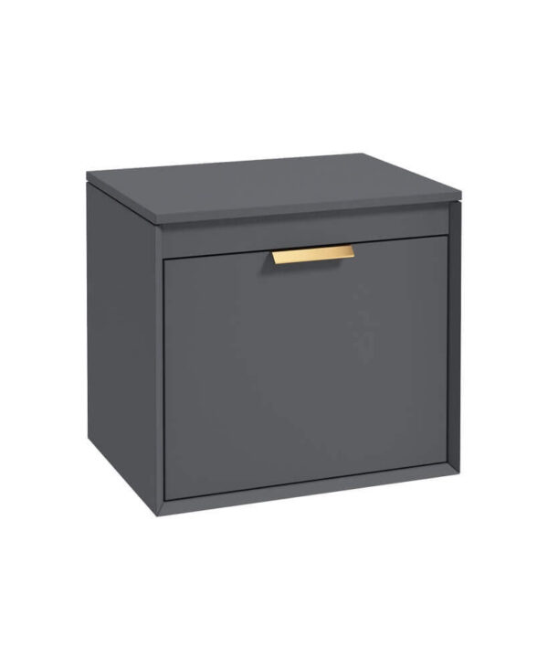  FJORD 60cm Unit with Counter Top Gold Handle Matt Midnight Grey