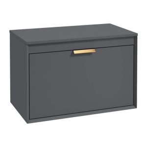 FJORD 80cm Unit with Counter Top Gold Handle Matt Midnight Grey