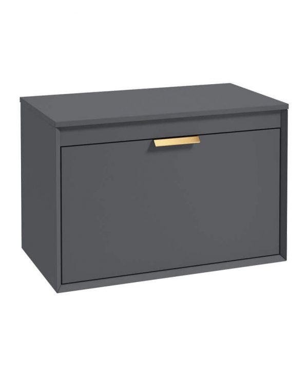  FJORD 80cm Unit with Counter Top Gold Handle Matt Midnight Grey