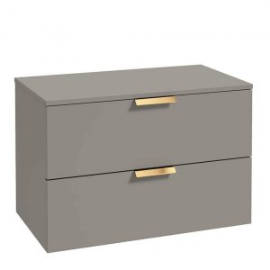 STOCKHOLM 80cm Unit with Counter Top Gold Handle Matt Khaki