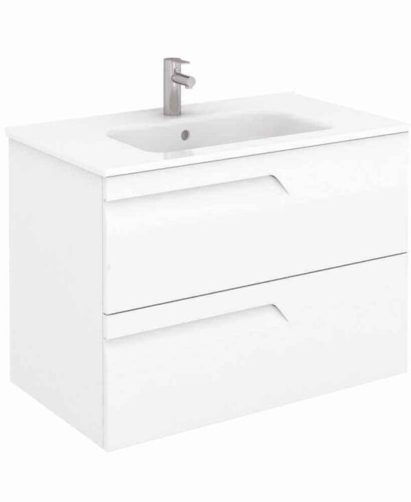  BRAVA 80 white vanity unit & slim basin