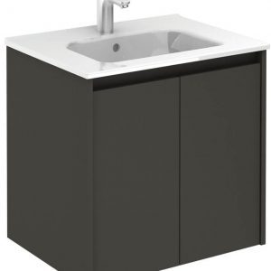 SMART Gloss Grey 60cm Vanity Unit 2 Door and Slim Basin