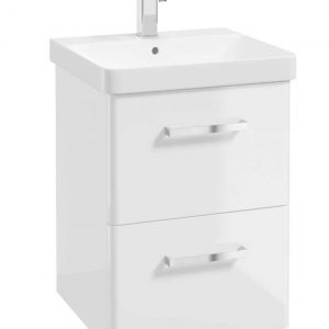 KORA 50cm WH 2 Drawer Vanity Unit Gloss White-Chrome Handle