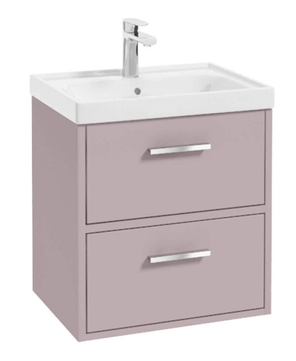  FINLAND 50cm Vanity unit Matt Cashmere Pink-Chrome Handles