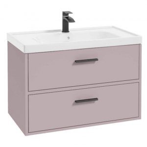 FINLAND 80cm Vanity unit Matt Cashmere Pink-Matt Black Handles