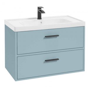 FINLAND 80cm Vanity unit Matt Morning Sky Blue-Matt Black Handles