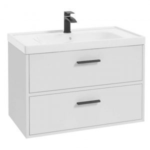 FINLAND 80cm Vanity unit Matt White-Matt Black Handles