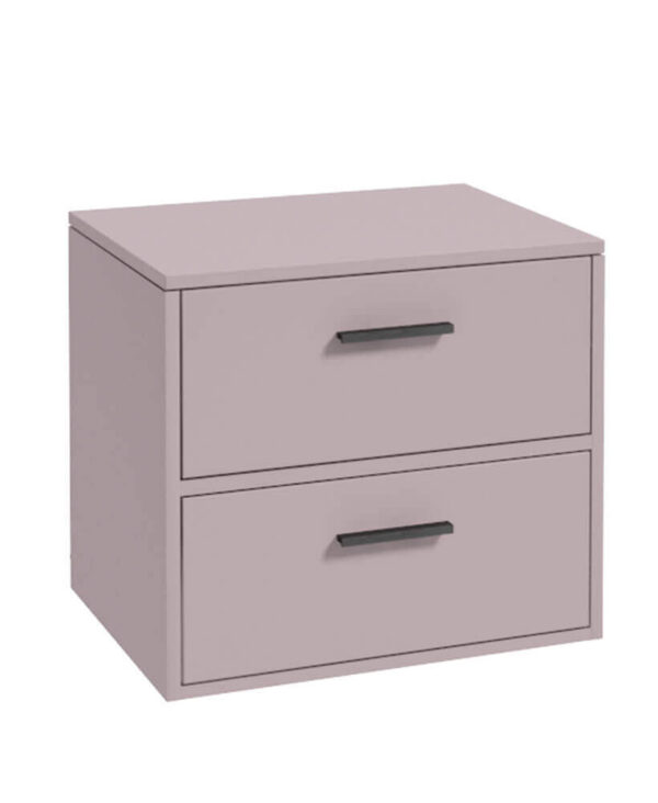  FINLAND 60cm Countetop Vanity Unit Matt Cashmere Pink-Matt Black Handles