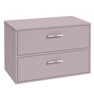 FINLAND 80cm Countetop Vanity Unit Matt Cashmere Pink-Chrome Handles