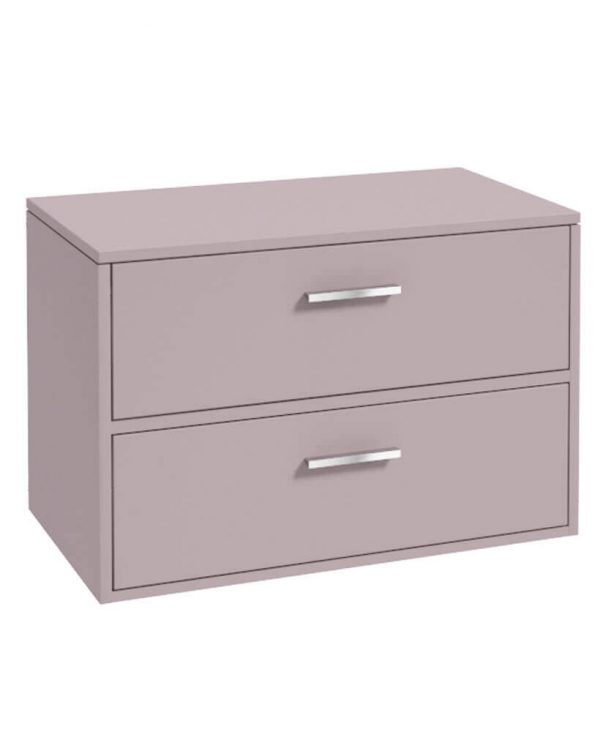  FINLAND 80cm Countetop Vanity Unit Matt Cashmere Pink-Chrome Handles