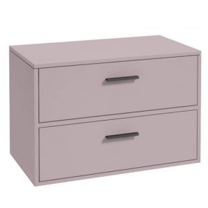 FINLAND 80cm Countetop Vanity Unit Matt Cashmere Pink-Matt Black Handles