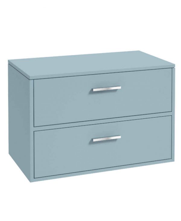  FINLAND 80cm Countetop Vanity Unit Matt Morning Sky Blue-Chrome Handles