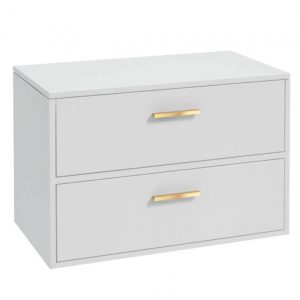 FINLAND 80cm Countetop Vanity Unit Matt White-Gold Handles