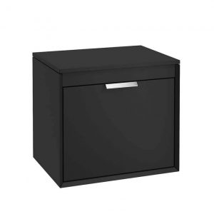 FJORD 60cm Matt Black Countertop Vanity Unit - Brushed Chrome Handle