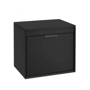 FJORD 60cm Matt Black Countertop Vanity Unit - Matt Black Handle