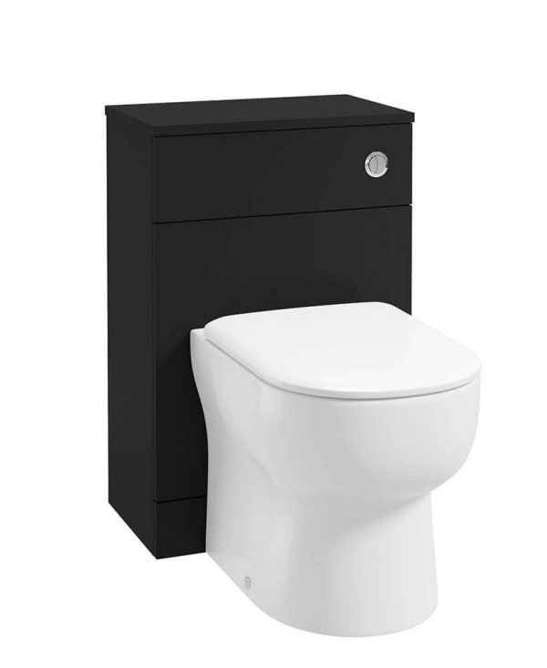  SCANDINAVIAN Matt Black Back To Wall WC Unit