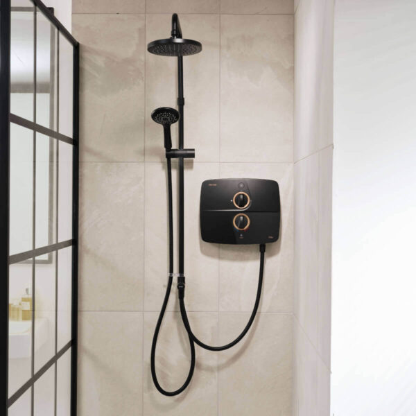 t90sr matt black pumped shower 9 0 kw 