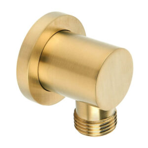 sync round wall elbow brushed gold